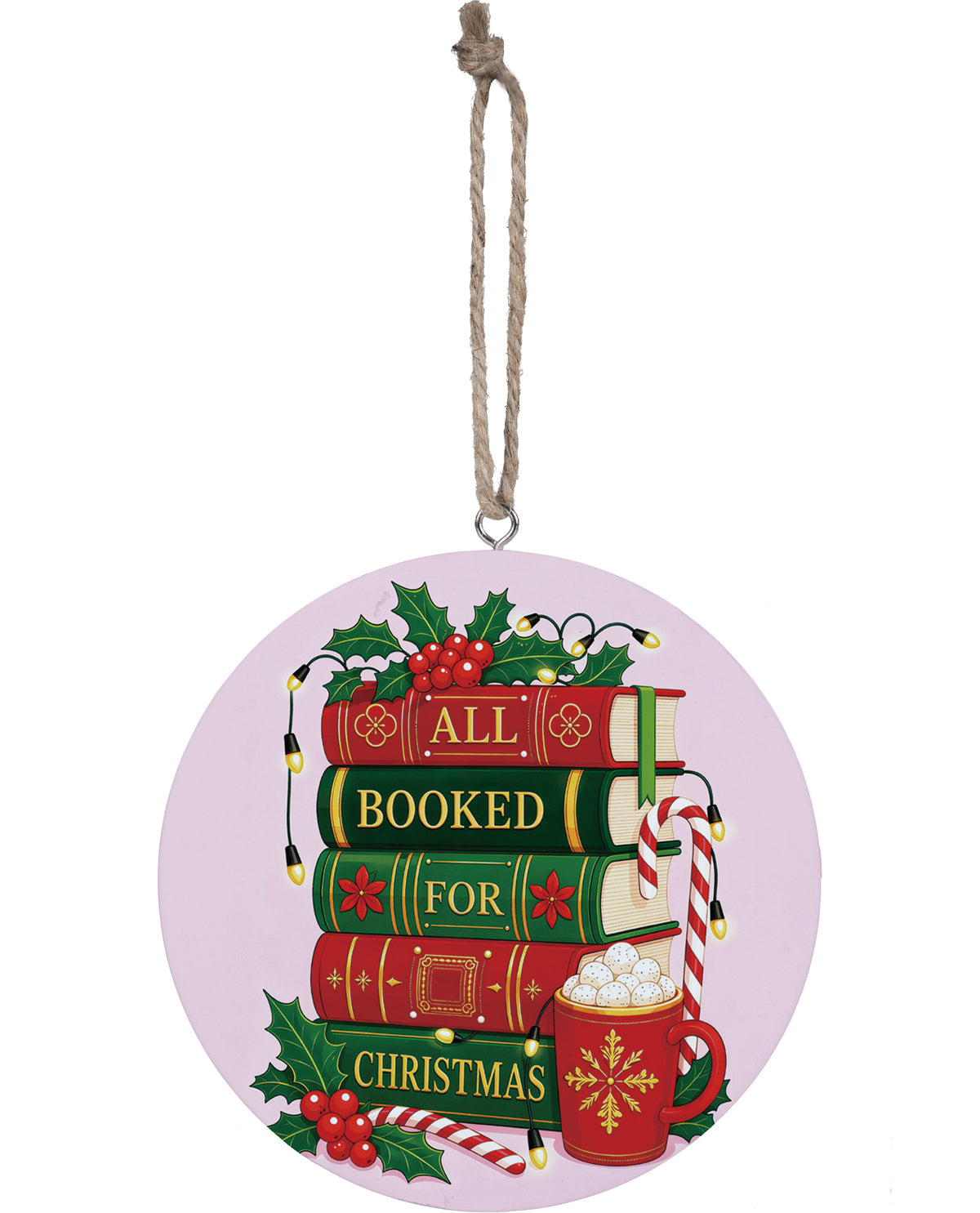 Evergreen All Booked Wood Ornament