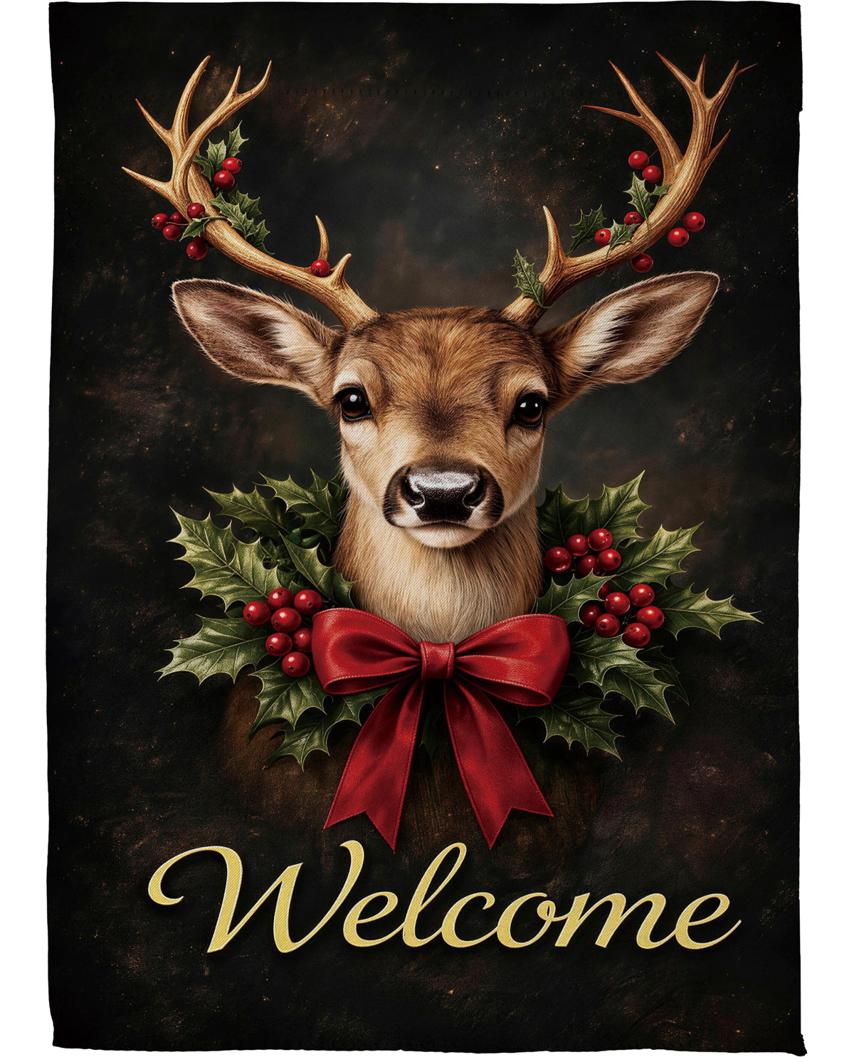 Evergreen Deer Welcome Garden Flag