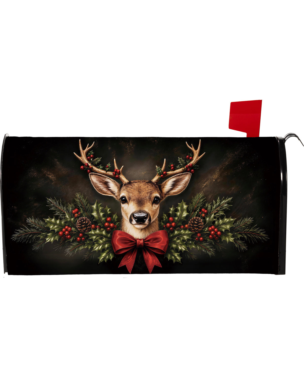 Evergreen Deer Welcome Mailbox Cover