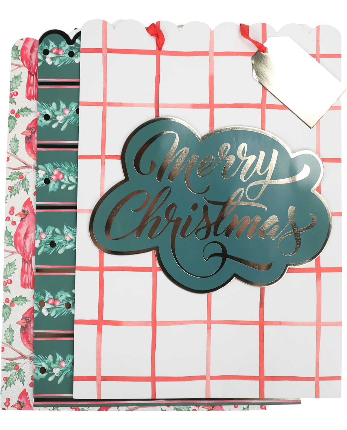 Cardinal Merry Christmas 3 Piece 12x17" L Gift Bags