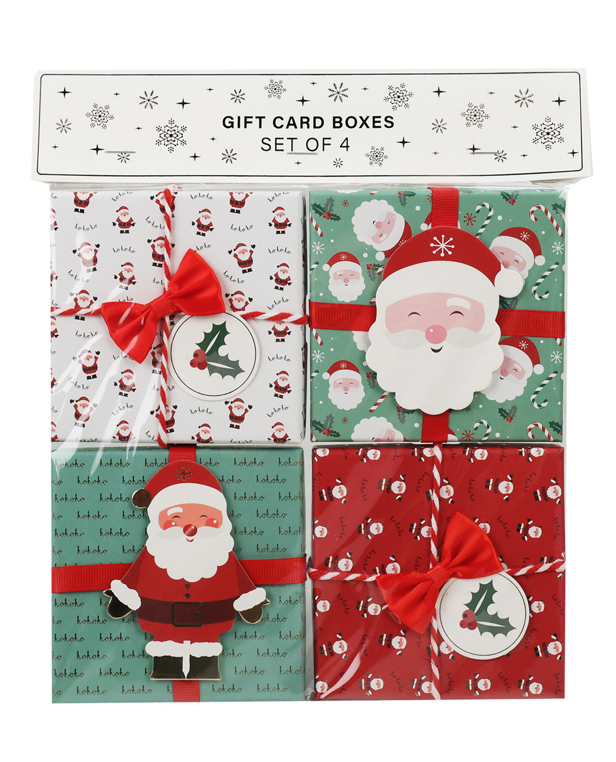 Set Of 4 Gift Card Holders Santa