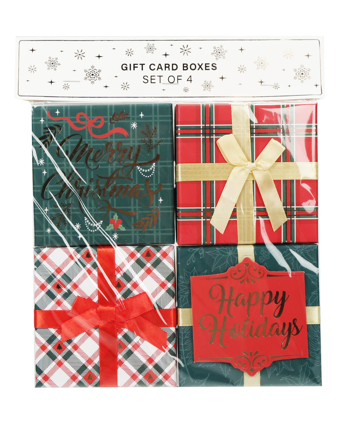 Set Of 4 Gift Card Holders Plaids
