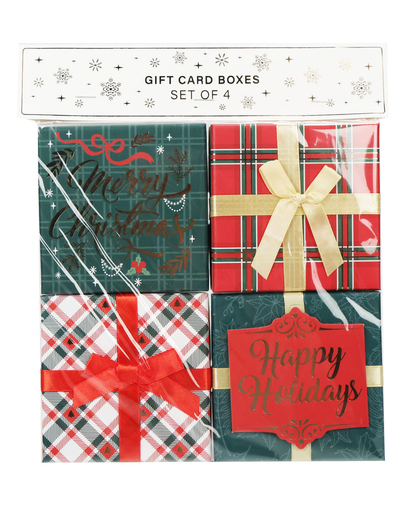 Set Of 4 Gift Card Holders Plaids