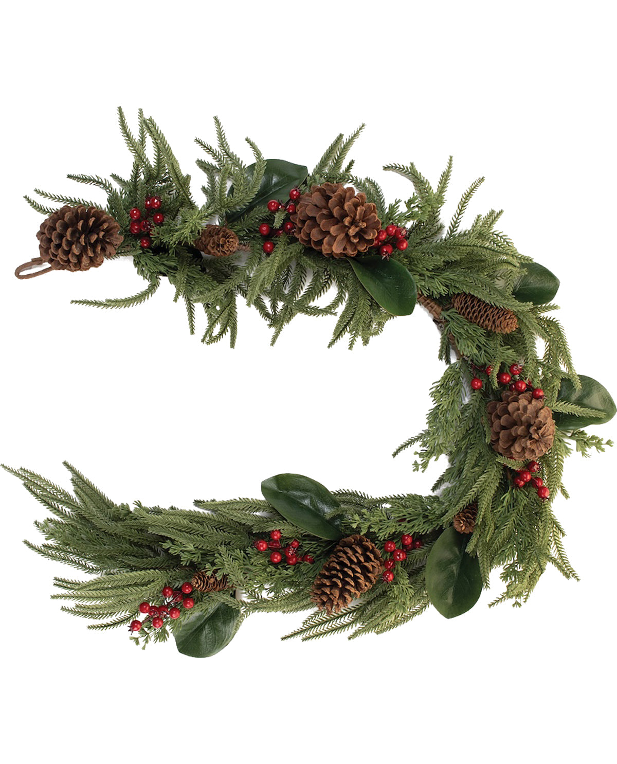Pine and Magnolia Leaf Garland 5'L (Fresh Touch)
