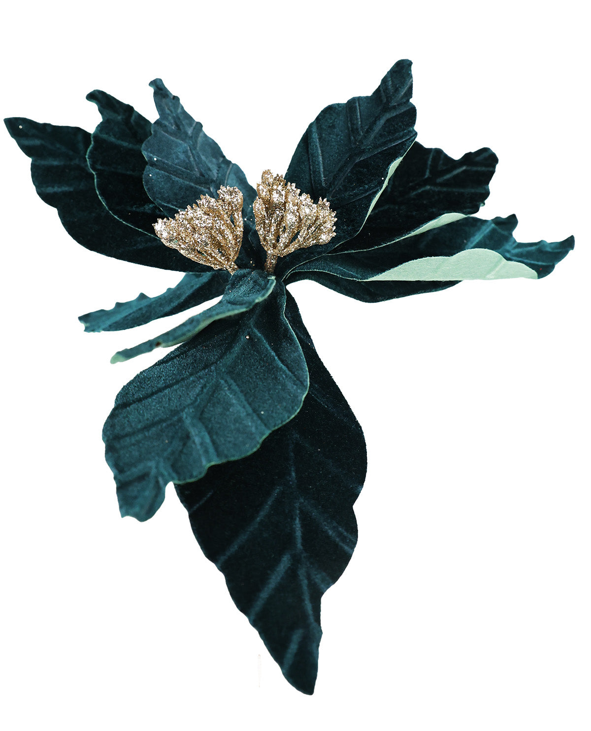 Green Poinsettia Stem 21"H Polyester