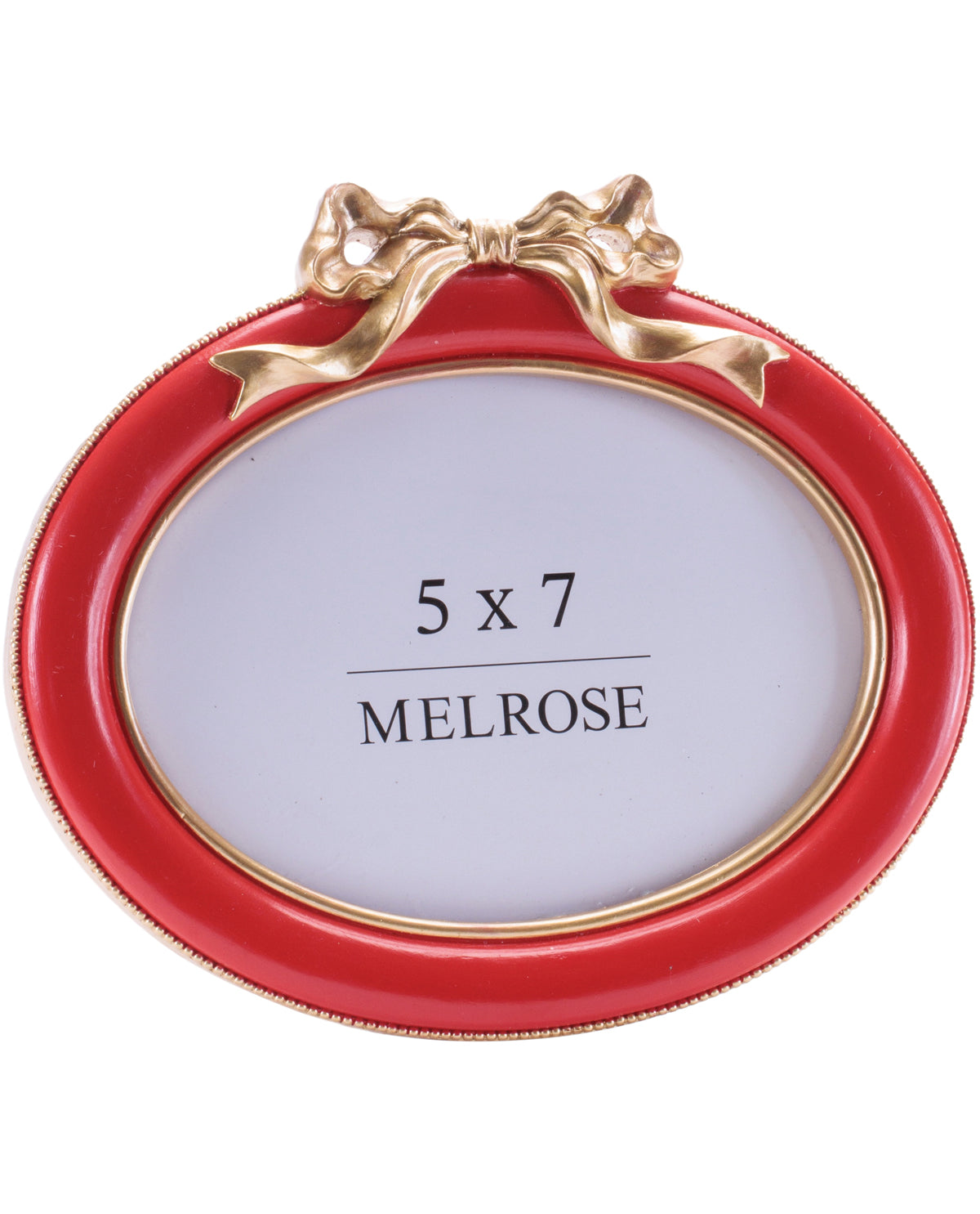 8.5" Oval Red Frame with Bow