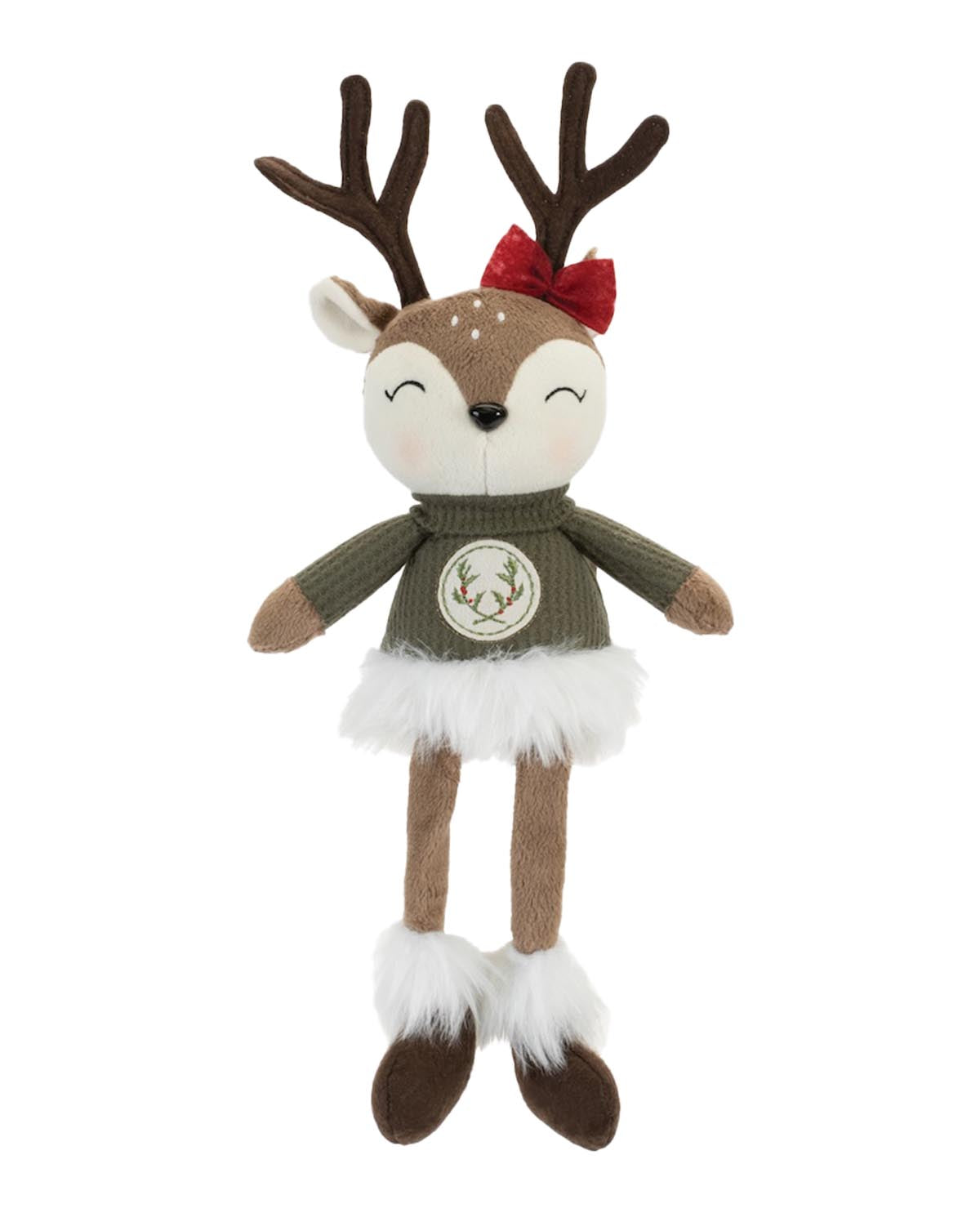 Deer with Sweater Shelf Sitter 15"