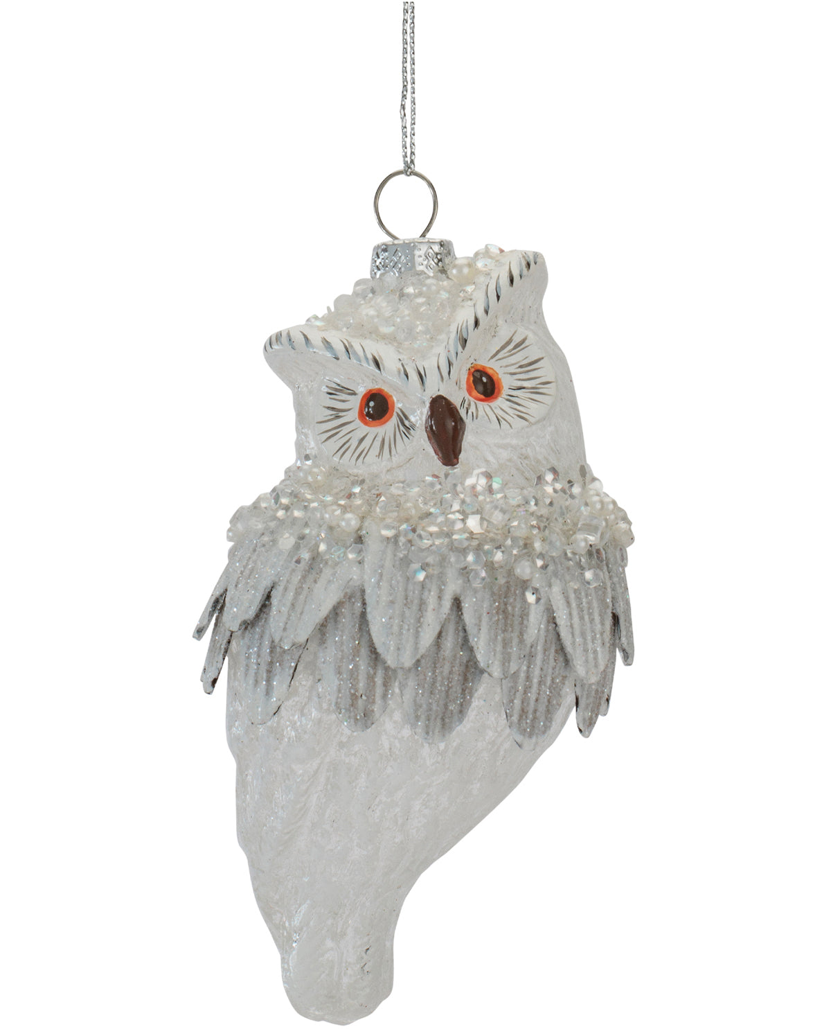 Owl Ornament 4.75 Glass