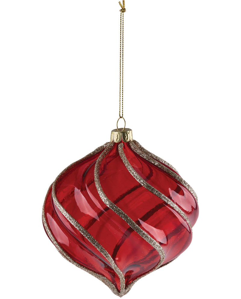 Red Swirl Ornament