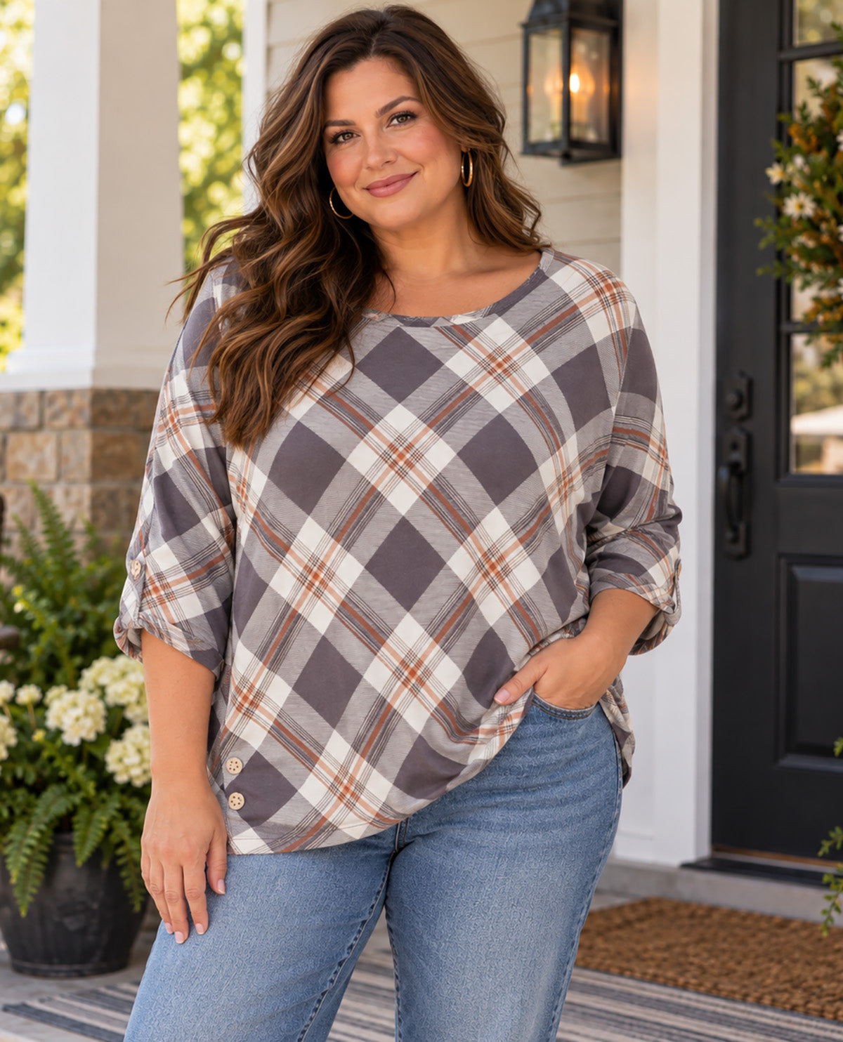Robert Louis Hacci Shirt Tail Crew Top