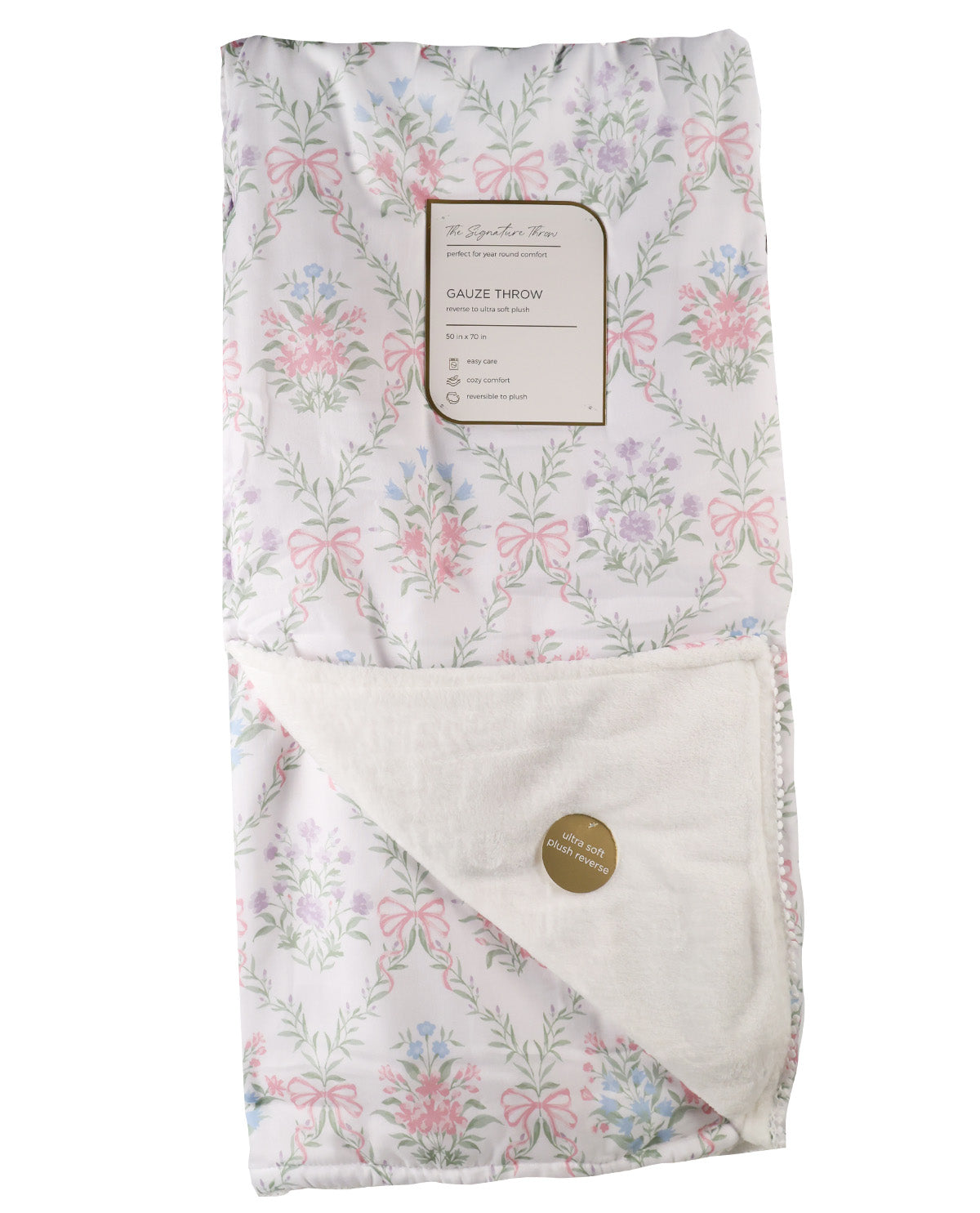 Floral Trellis Pink Gauze 50x70 Throws