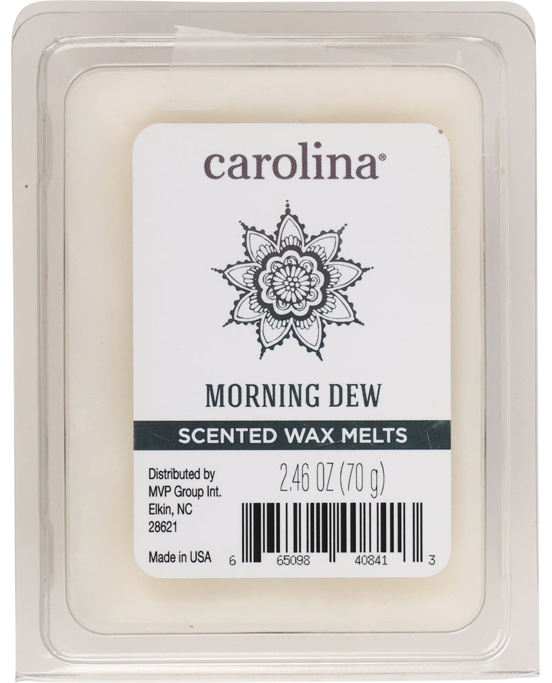 Carolina scented wax melt packaging with label on a white background