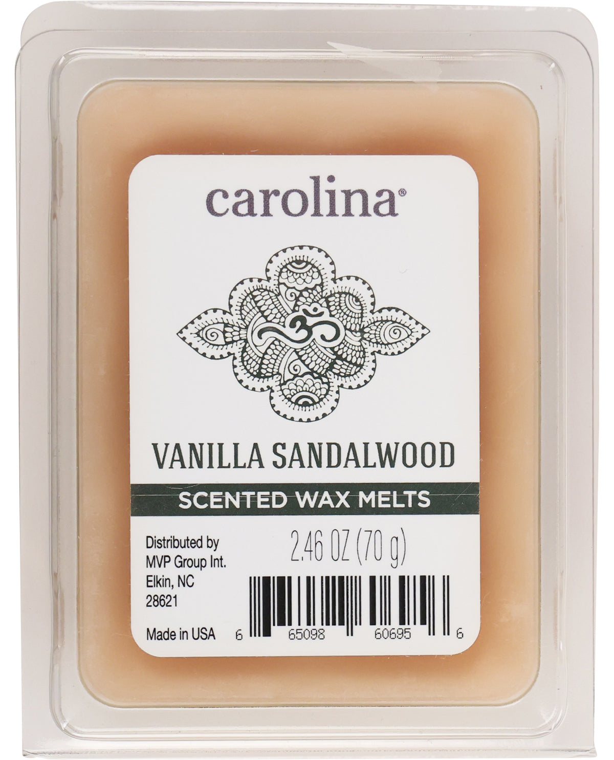 Carolina Vanilla Sandalwood scented wax melt packaging
