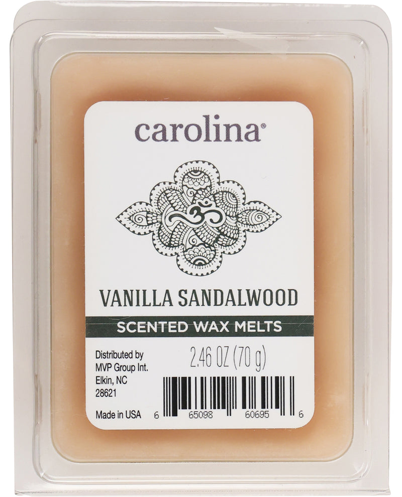 Carolina Vanilla Sandalwood scented wax melt packaging