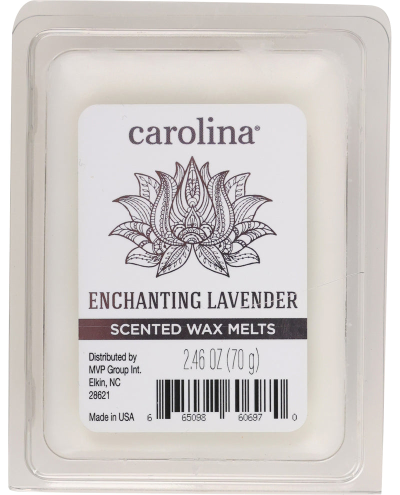 Carolina Enchanting Lavender scented wax melt packaging with label