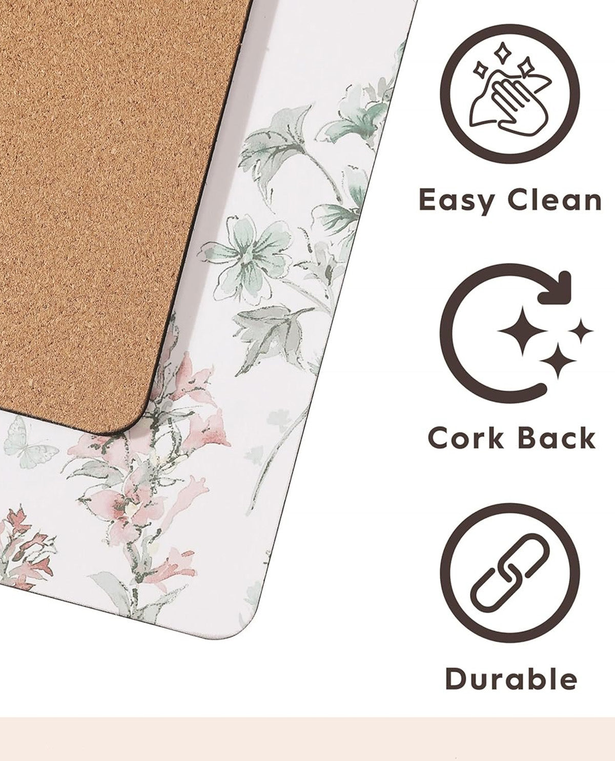 Laura Ashley 4 Piece Cork Wild Meadow Placemat