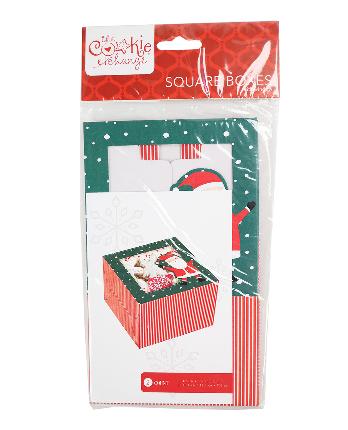 Holiday 2 Piece 4.5" Square Boxes With Window