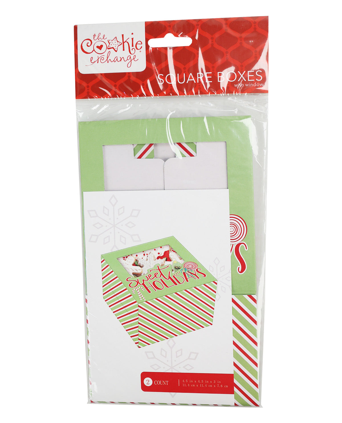 Holiday 2 Piece 4.5" Square Boxes With Window