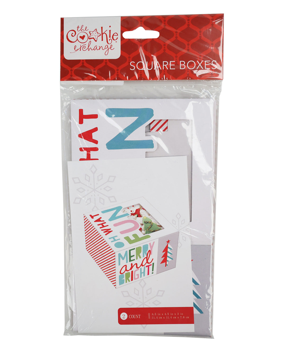 Holiday 2 Piece 4.5" Square Boxes With Window