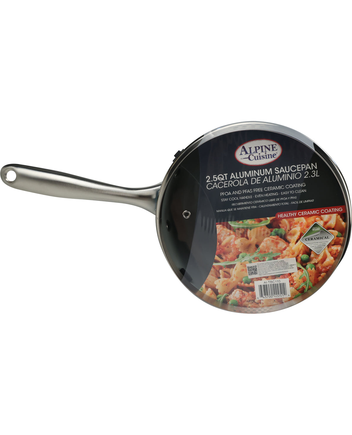 Alpine Cuisine Blue 2.5qt Blue Sauce Pan with Lid