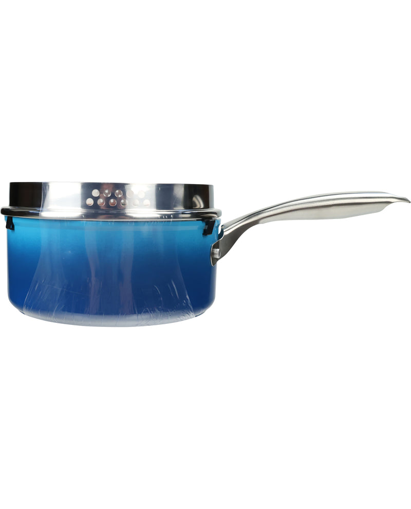 Alpine Cuisine Blue 2.5qt Blue Sauce Pan with Lid