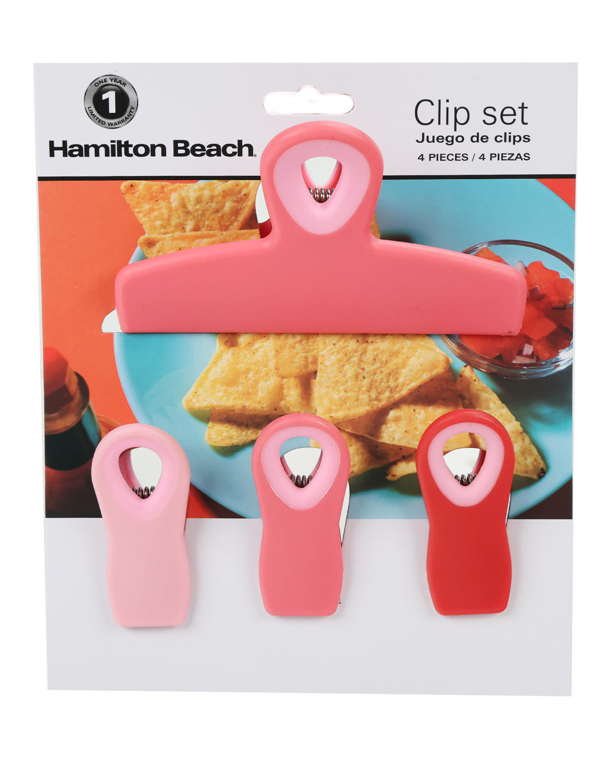 Hamilton Beach 4 Piece Pink Chip Clips