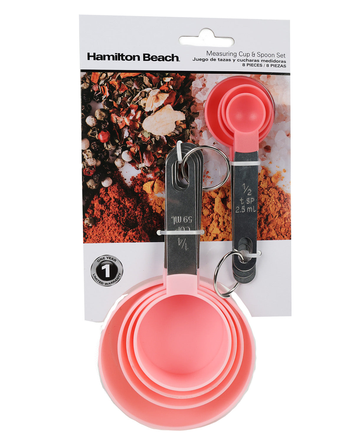 Hamilton Beach 8 Piece Pink Measuring Cup Set