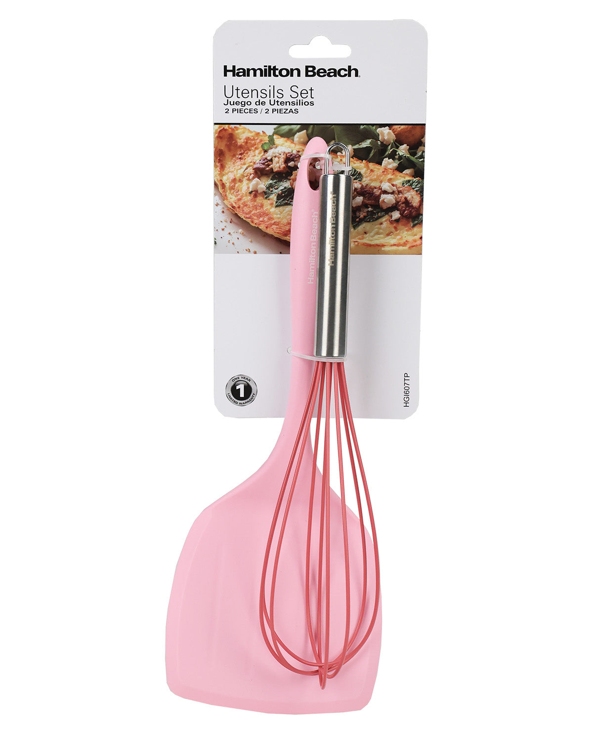 Hamilton Beach Pink Silicone 2 Piece Utensil Set