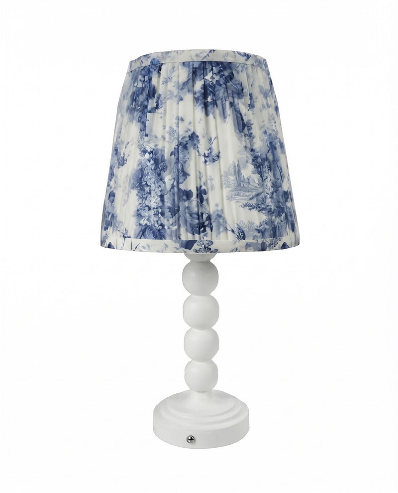 White & Blue Toile 20x9.5" Lamp