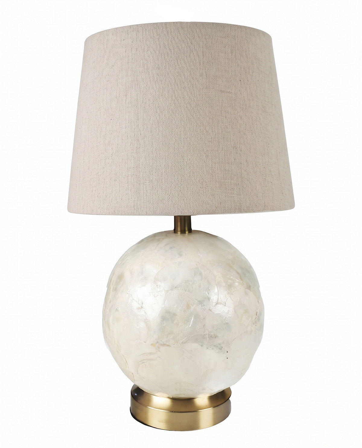 Pearl White 17x8.5" Linen Shade Lamp