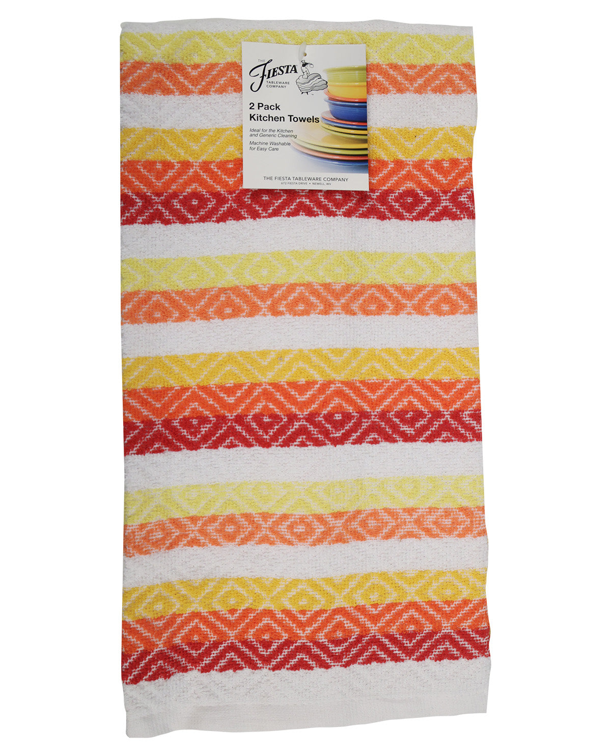 2 Piece Fiesta Sunset Orange Kitchen Towel