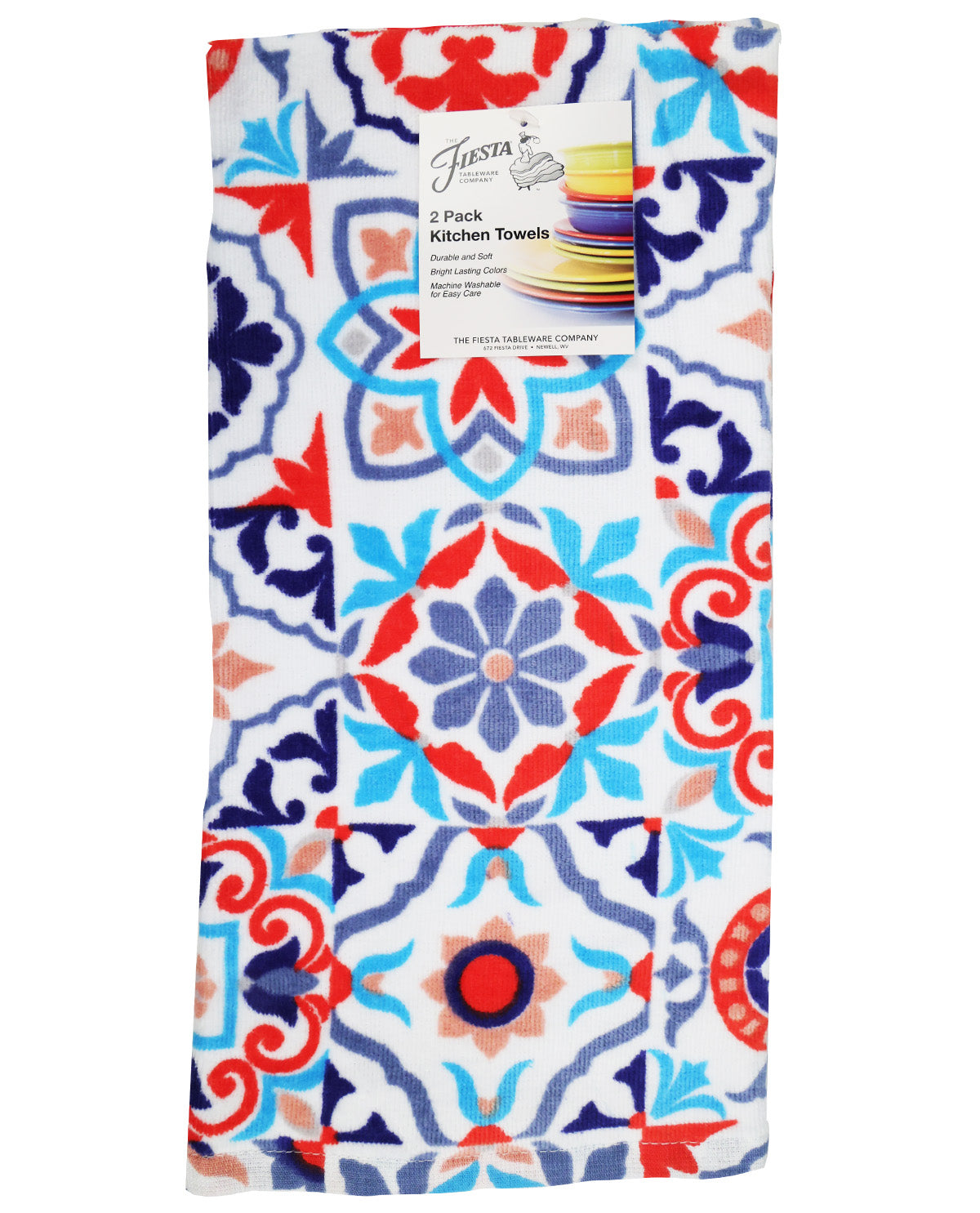 2 Piece Fiesta Tile Kitchen Towel