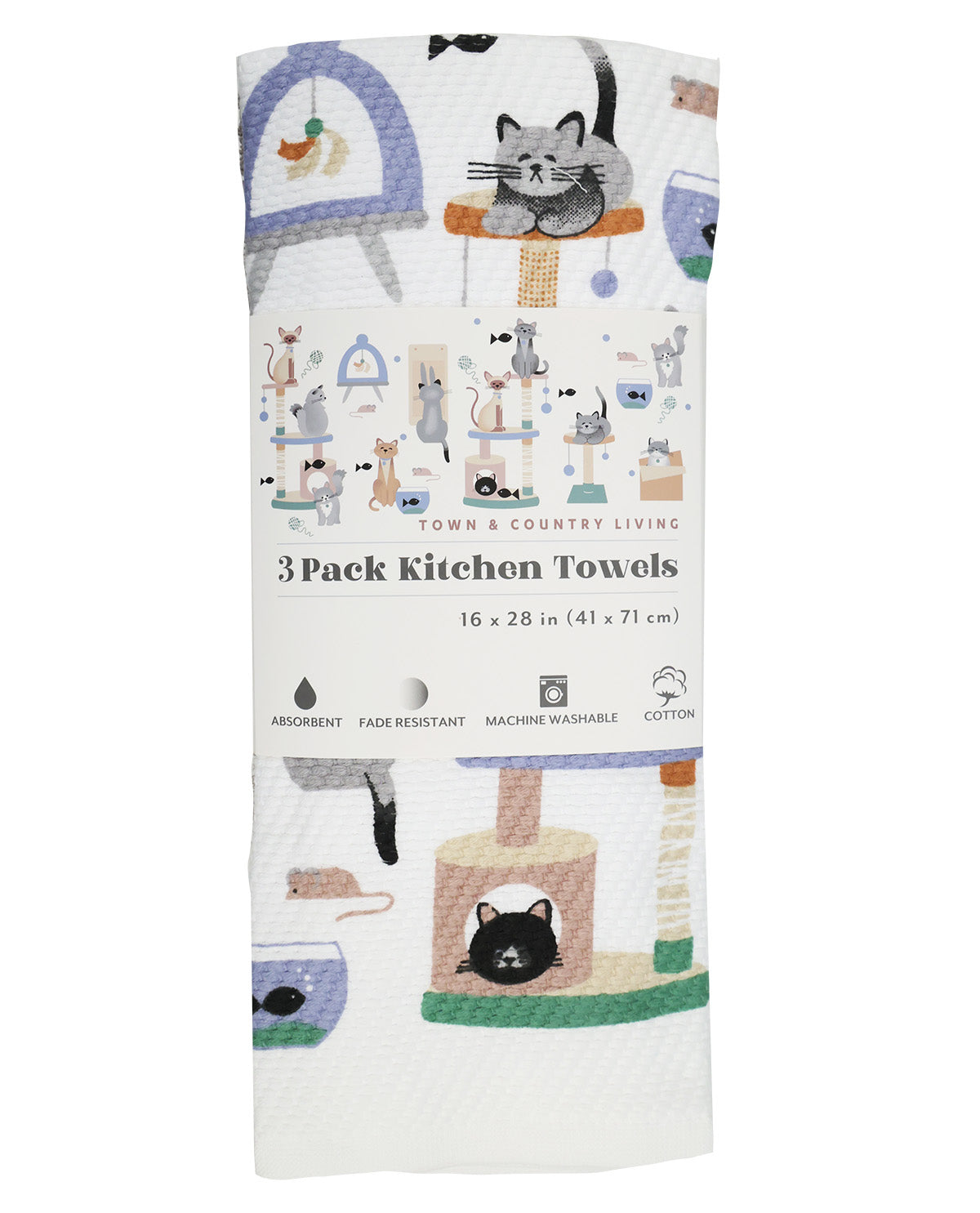3 Piece Kitty Kitchen Towel