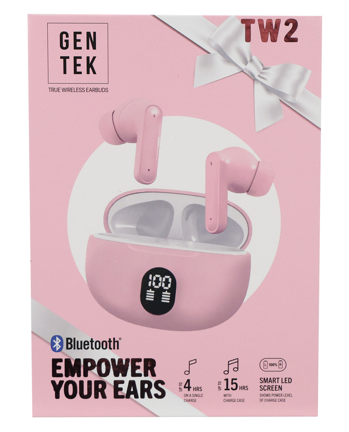 GenTek Empower Your Ears Bluetooth Pink Earbuds