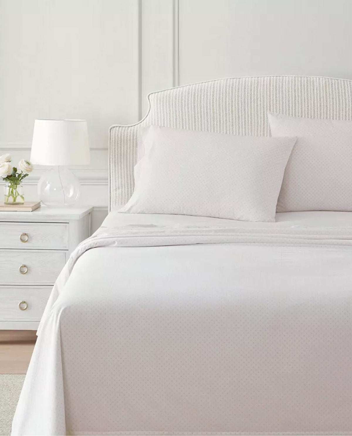 Martha Stewart Core Pink Polka Dot Queen Sheet Set