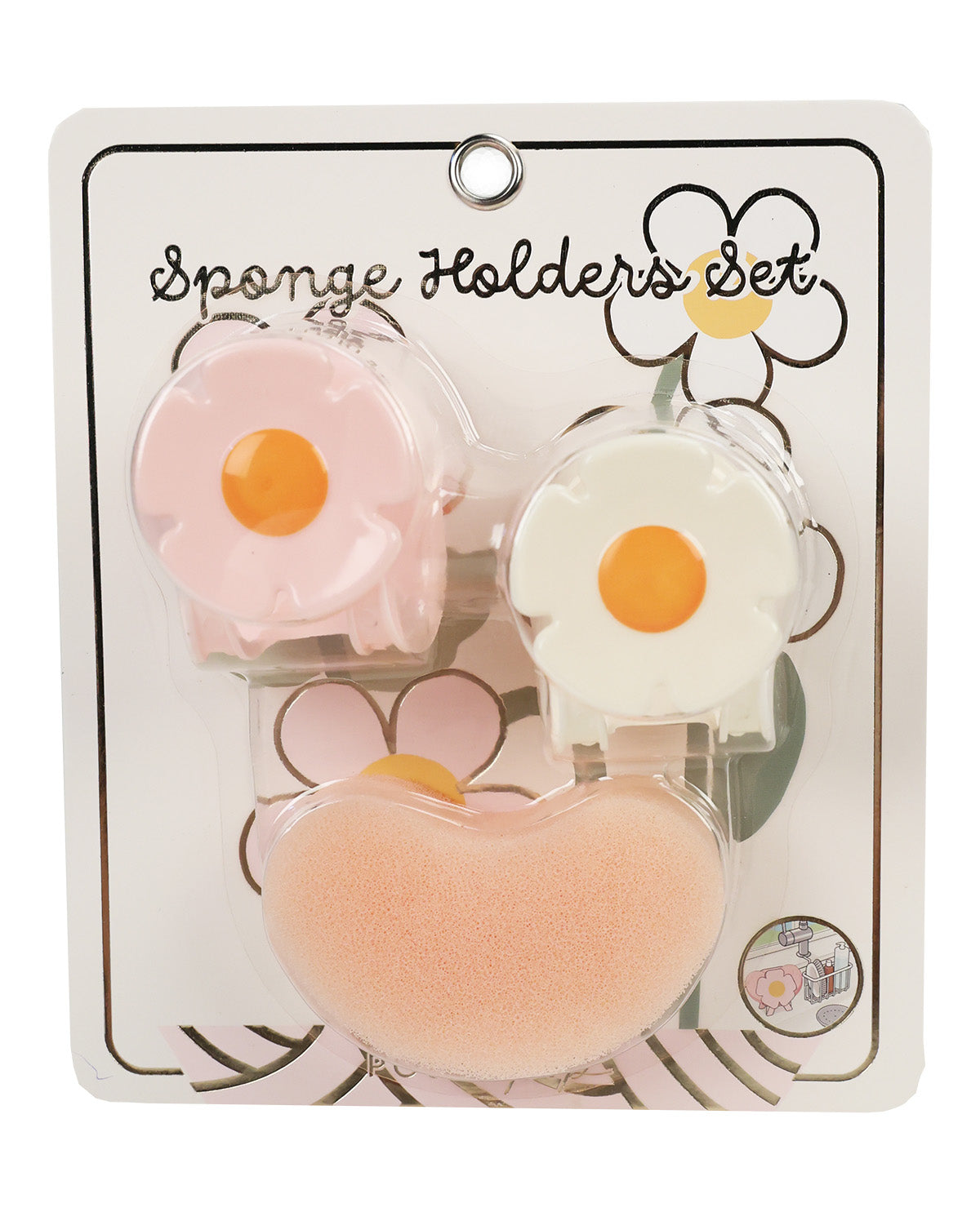 Flower Sponge Holder Set Of 2 + Sponge