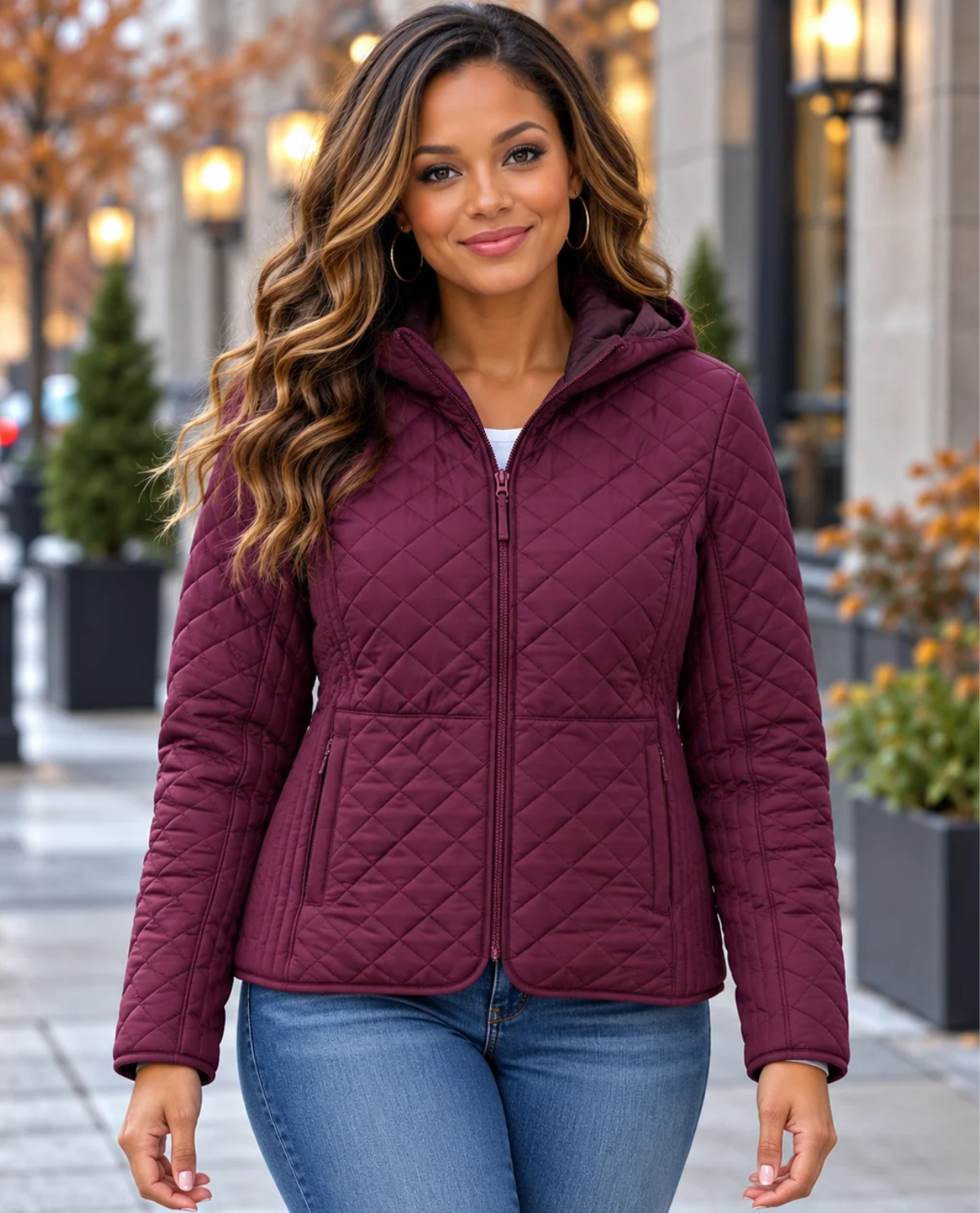 Lands' End Multi Quilted Jacket Fig