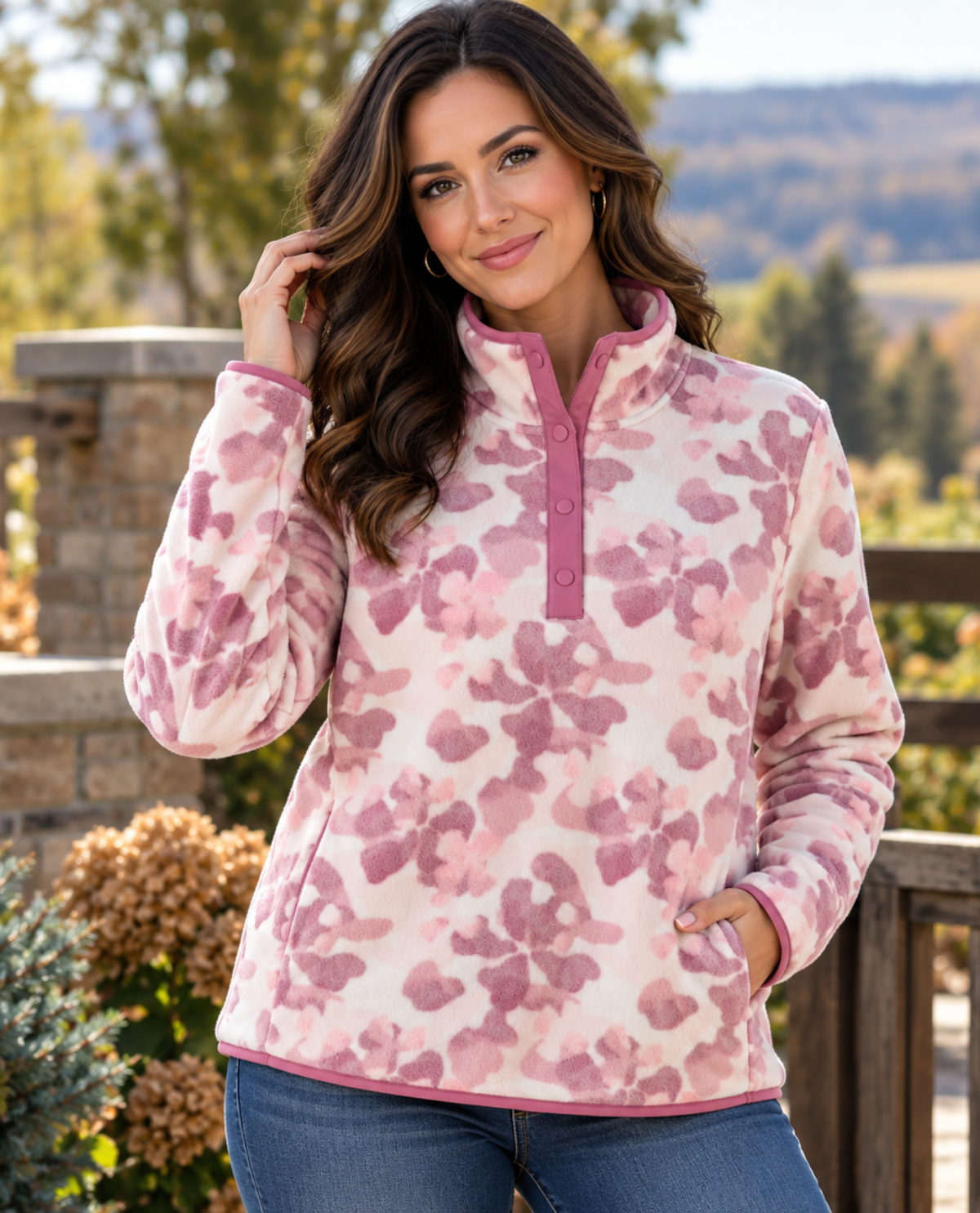 Lands' End 1/4 Snap Pullover Fleece