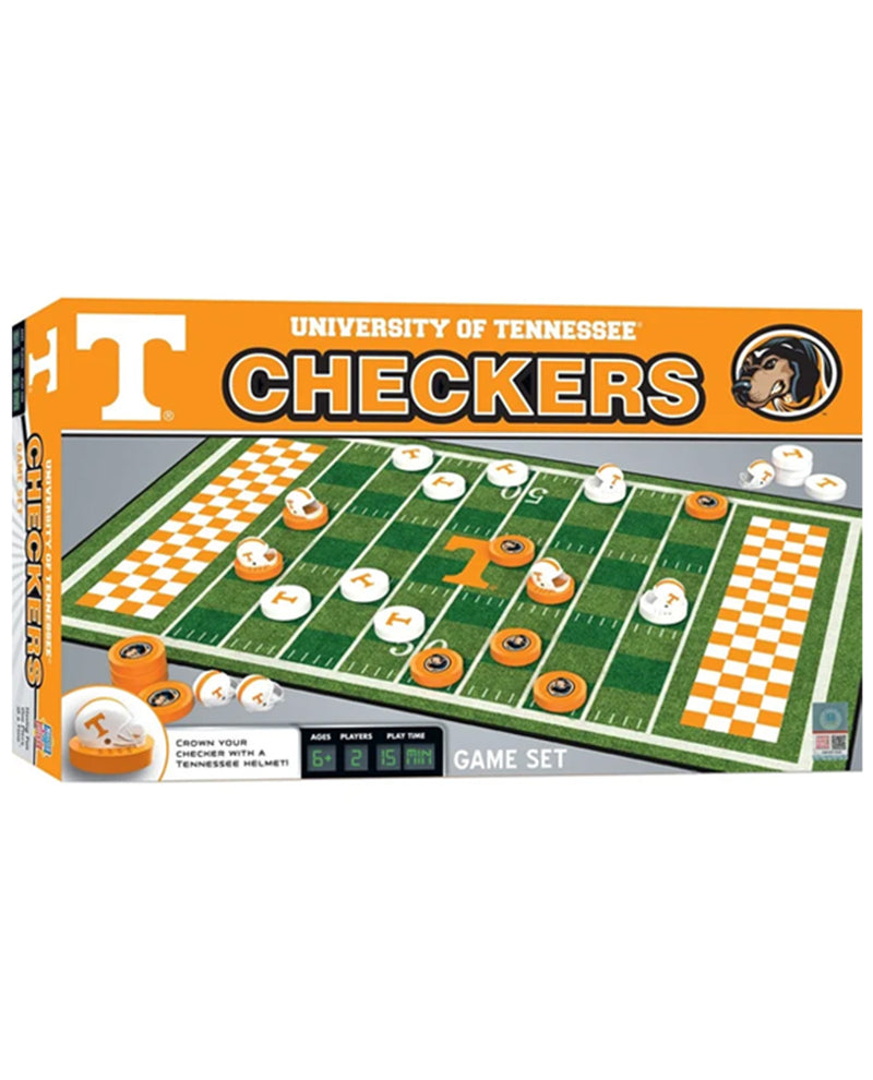 University of Tennessee Checkers game set box showing the board and pieces on a white background.