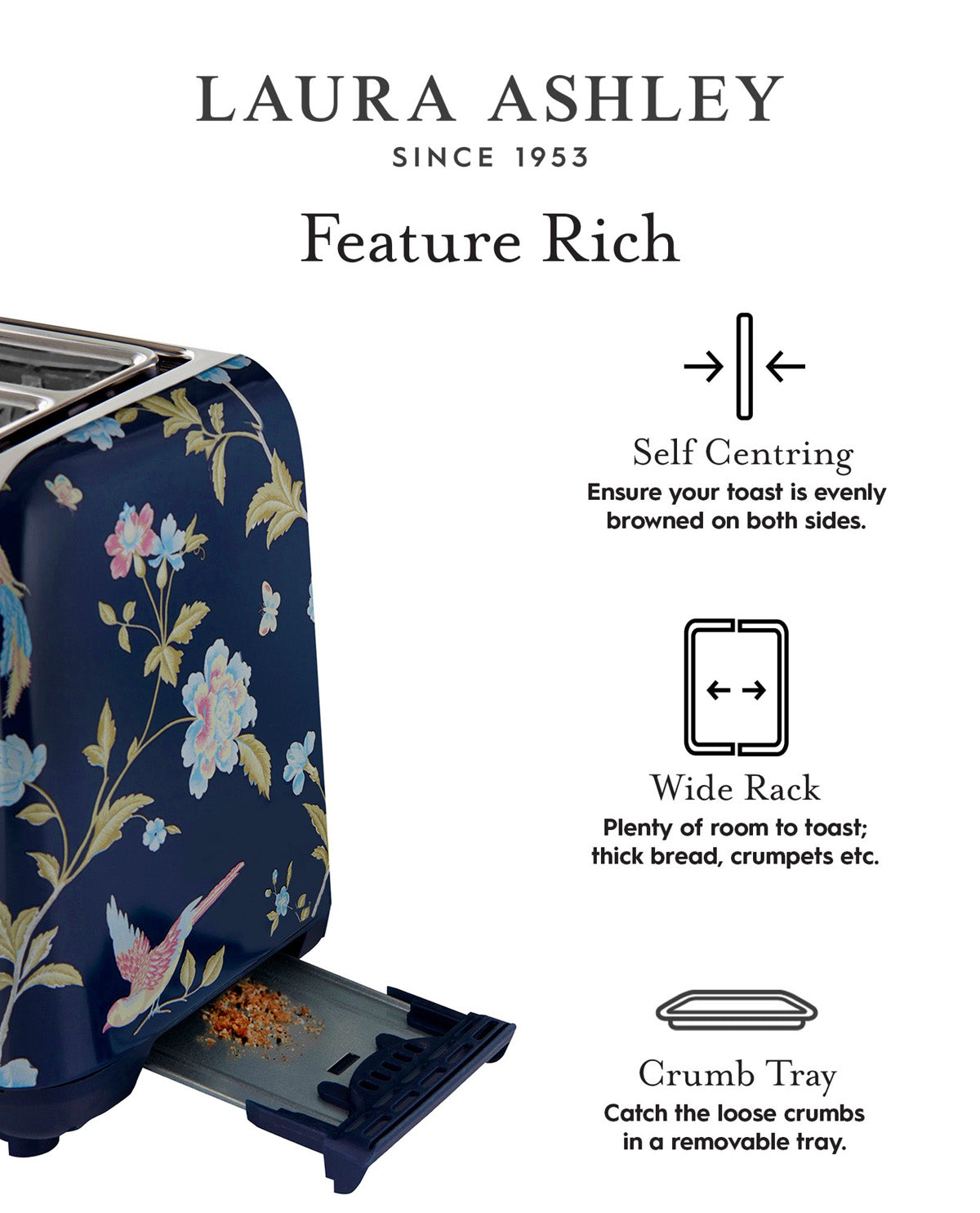 Laura Ashley Elveden Navy Toaster
