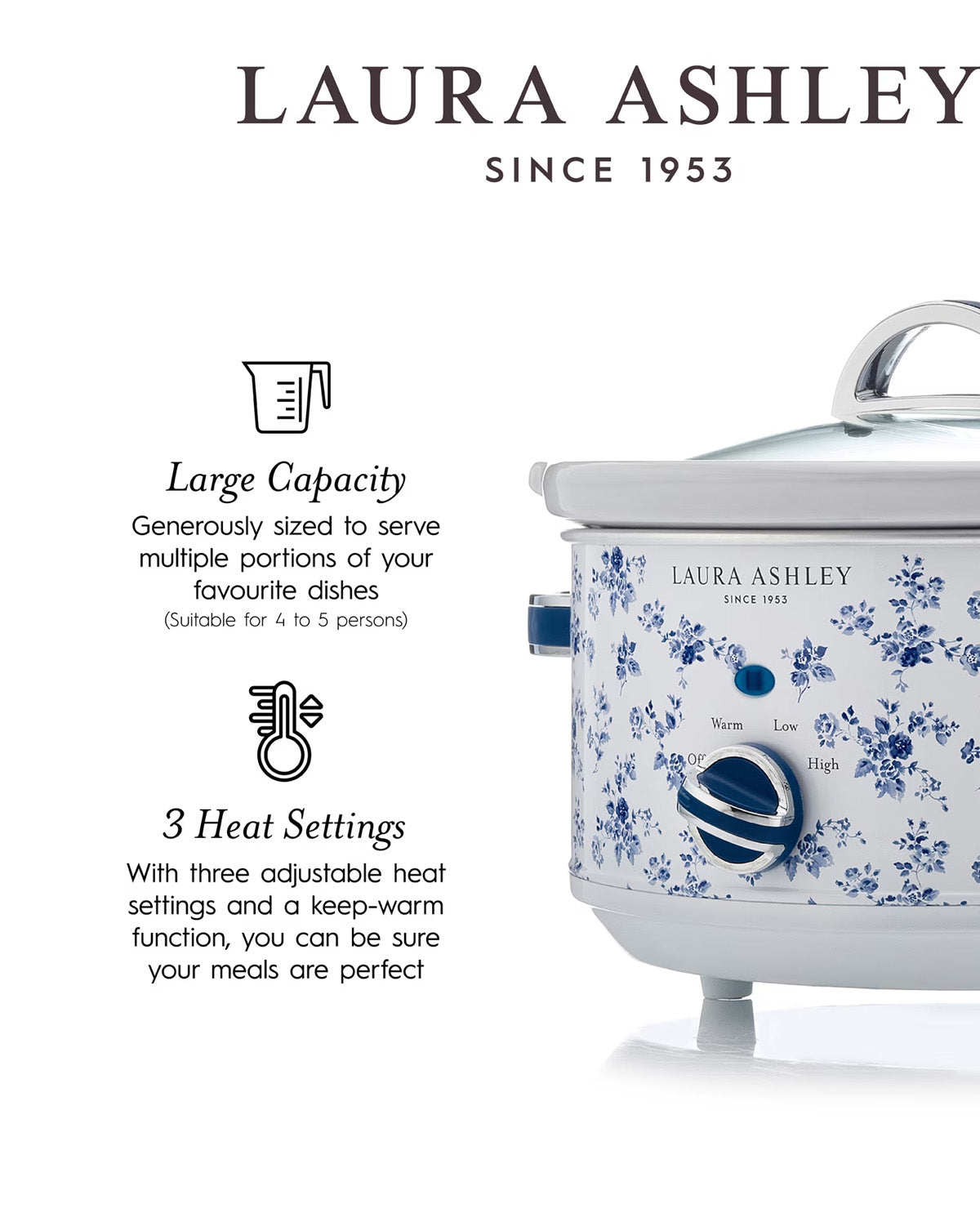 Laura Ashley China Rose 3.5L Slow Cooker