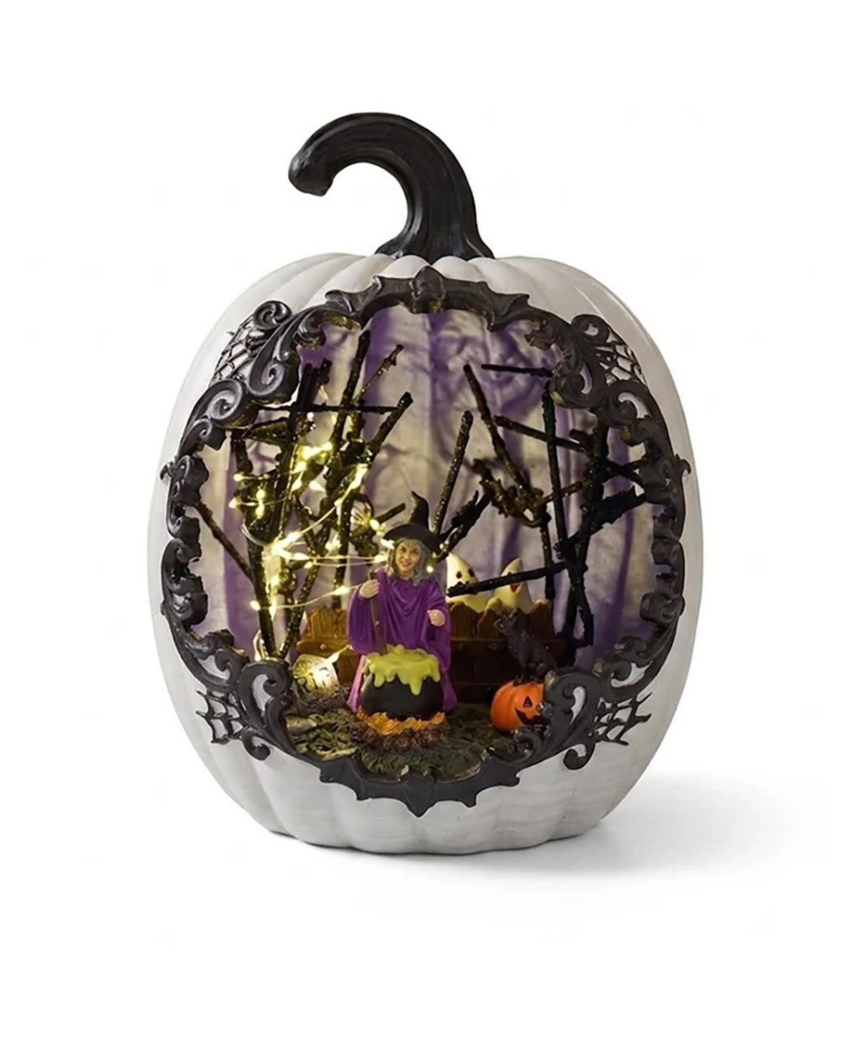 13.5" Pumpkin With Witches