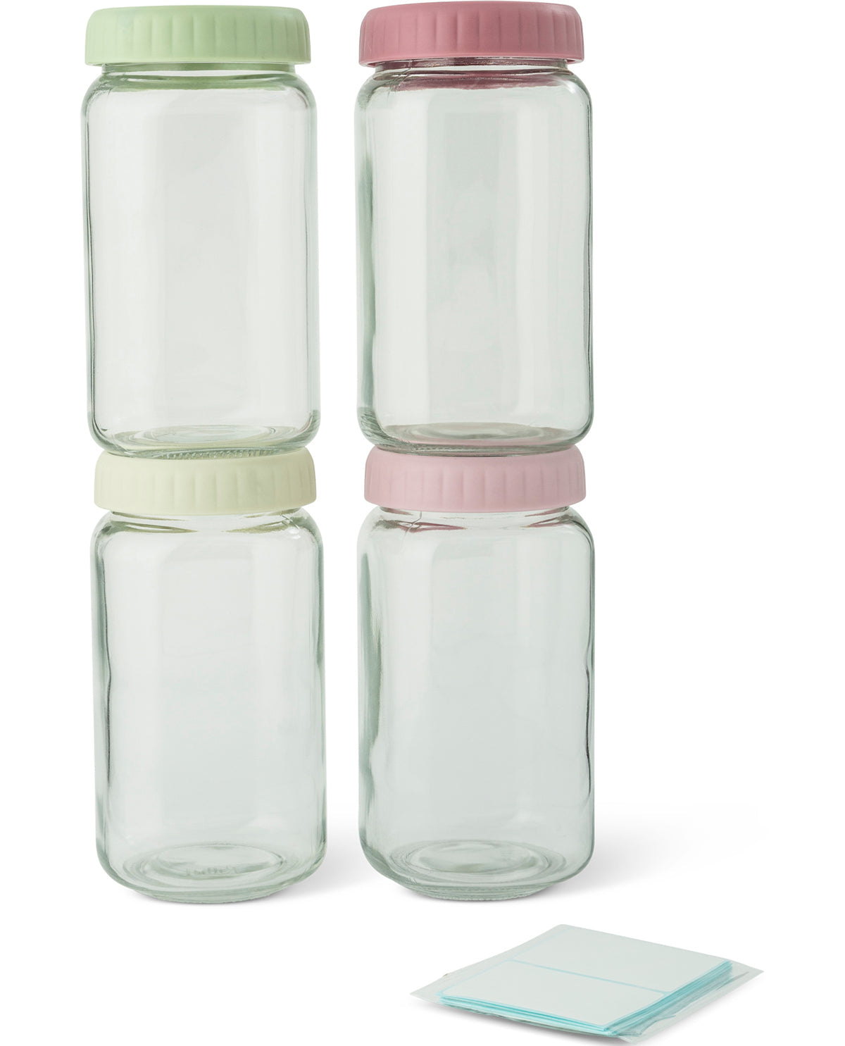 Core Home 4 Piece 25.3oz Glass Jar, Lid & 24 Label Kit