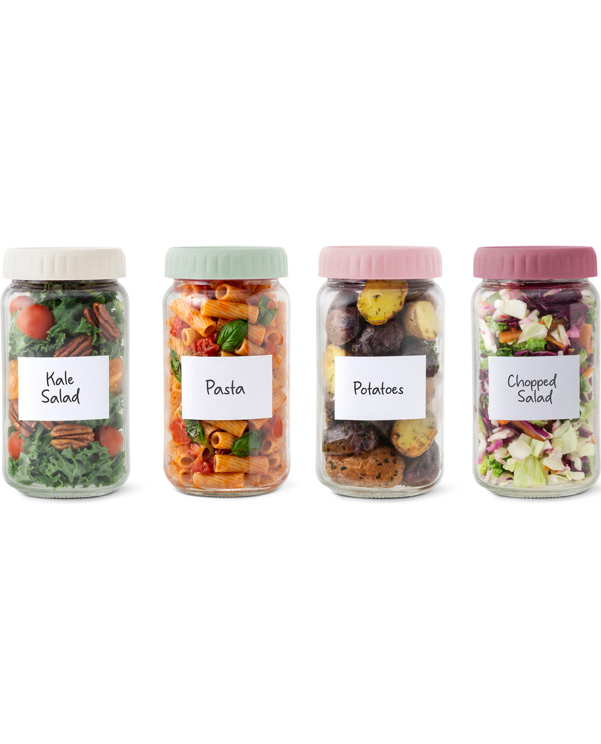 Core Home 4 Piece 25.3oz Glass Jar, Lid & 24 Label Kit