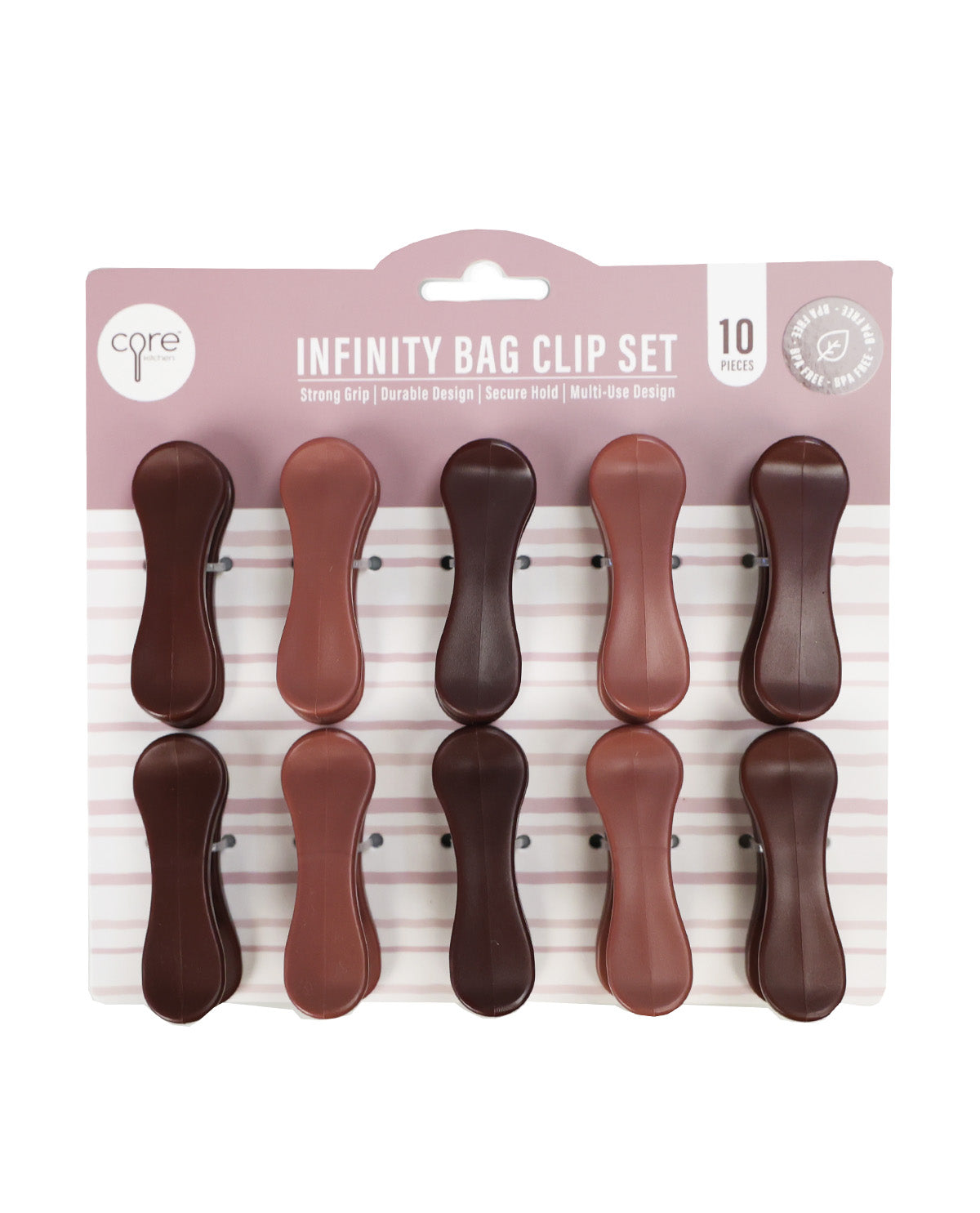 Small Wine Red 10 Piece Small Infinity Chip Clips