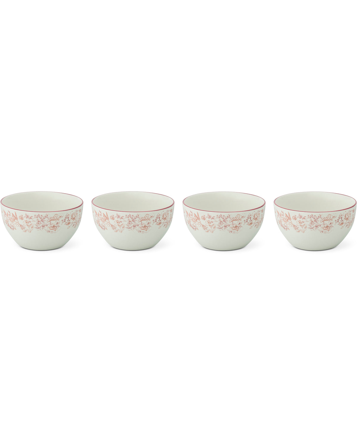 Blush Garden Toile 4 Piece 4.5" Bowl Set