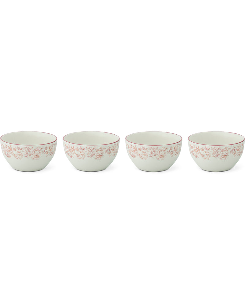 Blush Garden Toile 4 Piece 4.5" Bowl Set