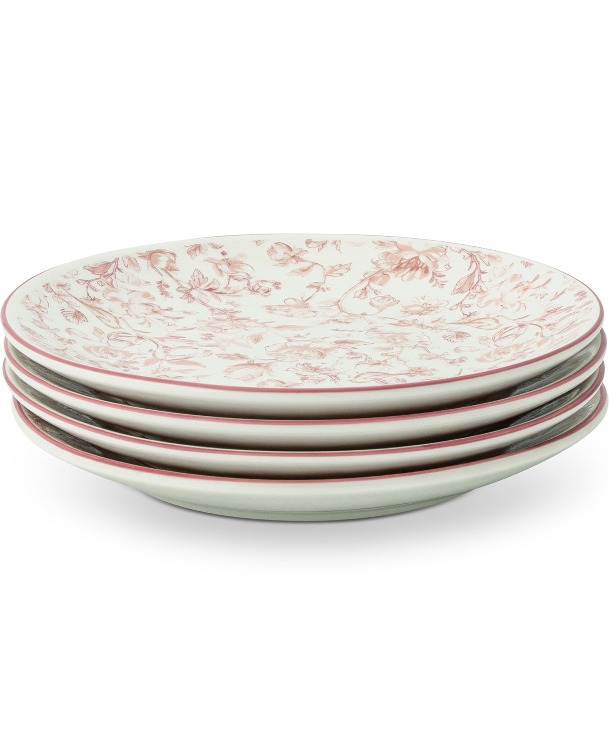 Blush Garden Toile 4 Piece 6" Salad Plate Set
