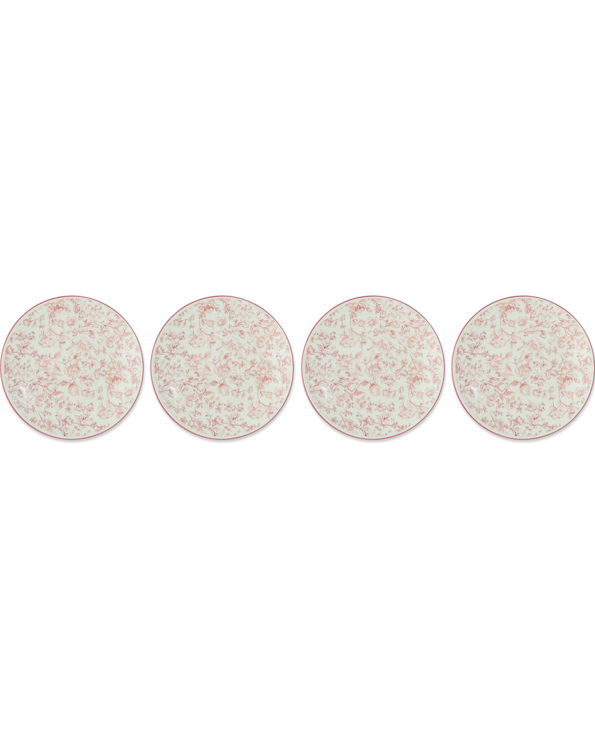 Blush Garden Toile 4 Piece 6" Salad Plate Set