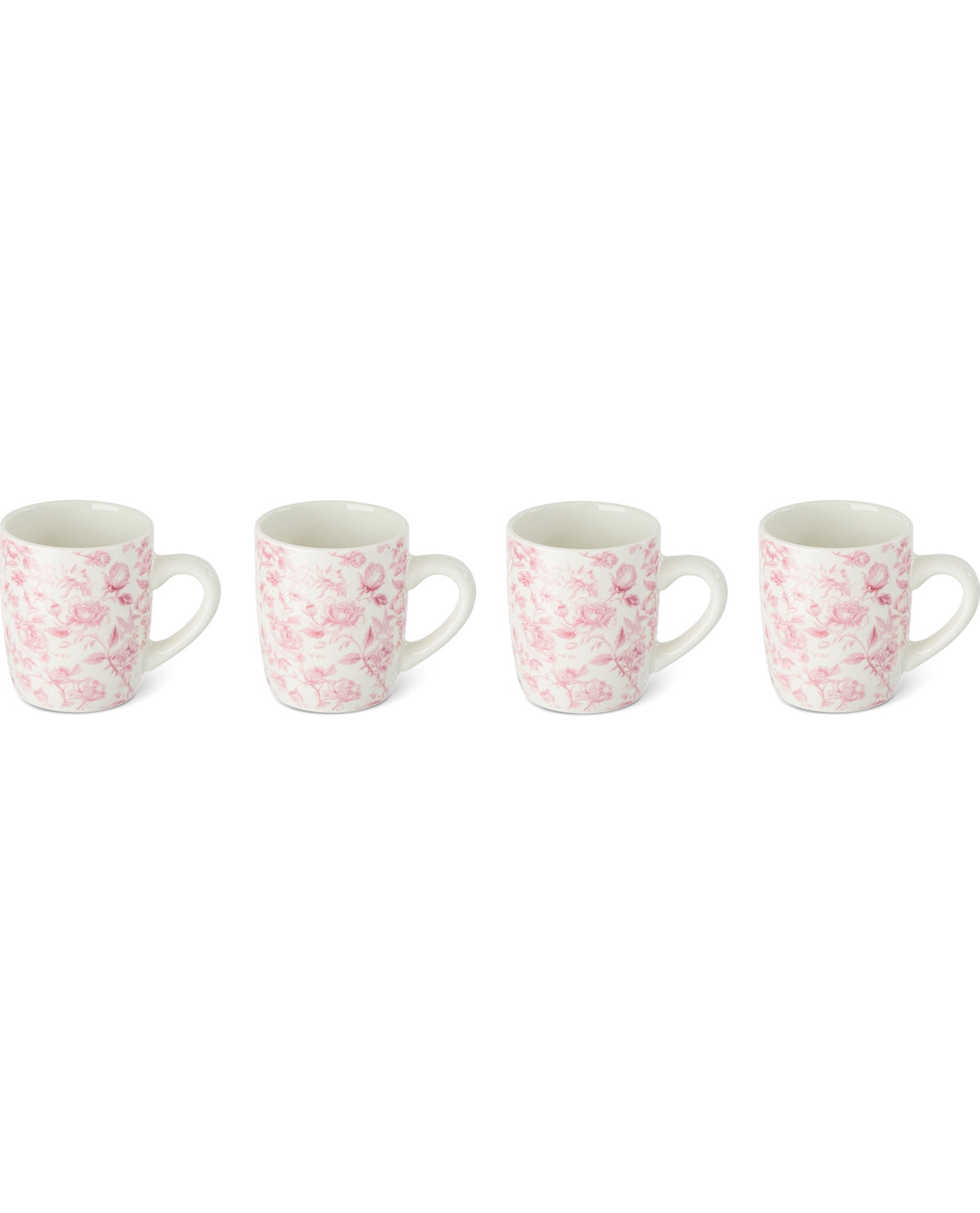 Blush Garden Toile 4 Piece 3.7oz Espresso Mug Set
